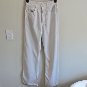 MOTHER The Lasso Heel White Wide-Leg Jeans